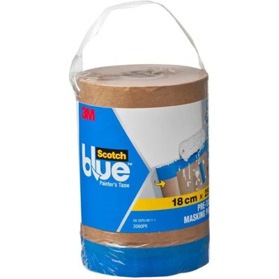 Papier de peinture ScotchBlue avec ruban de masquage - 25m x 18cm - Publicité Papier de peinture ScotchBlue avec ruban de masquage - 25m x 18cm - Publicité