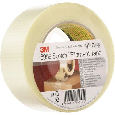 3M Scotch Bi-Directional Filament Tape - Heavy Duty, 50 mm x 50 m 3M Scotch Bi-Directional Filament Tape - Heavy Duty, 50 mm x 50 m