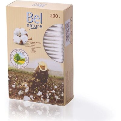 Palitos de algodón ecológicos Bel Nature - 200 unidades Palitos de algodón ecológicos Bel Nature - 200 unidades