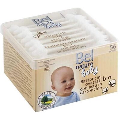 Q-tips de algodón de Bel Nature - 56 unidades - Ecológico, Algodón de alta calidad, Versátil para maquillaje, cuidado de la piel, limpieza Q-tips de algodón de Bel Nature - 56 unidades - Ecológico, Algodón de alta calidad, Versátil para maquillaje, cuidado de la piel, limpieza