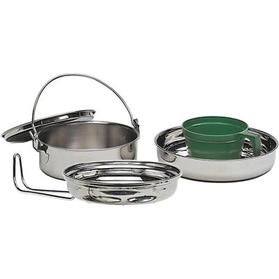 Mil-Tec Roestvrij Staal Kampeer Kookset - 1 of 2 Personen - Compacte Keukengerei Mil-Tec Roestvrij Staal Kampeer Kookset - 1 of 2 Personen - Compacte Keukengerei