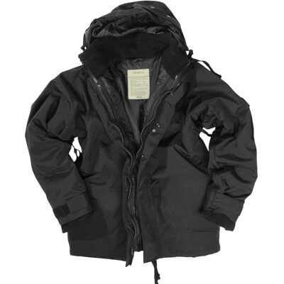 Mil-Tec - Nässeschutzjacke mit Fleecejacke - Schwarz Mil-Tec - Nässeschutzjacke mit Fleecejacke - Schwarz