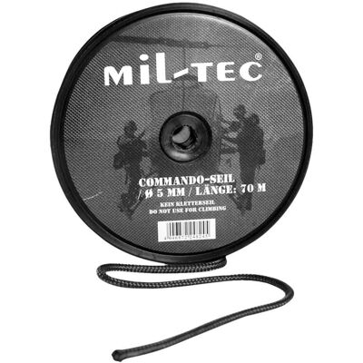 Mil-Tec Zwart nylon touw 70m/5mm - Touw Mil-Tec Zwart nylon touw 70m/5mm - Touw