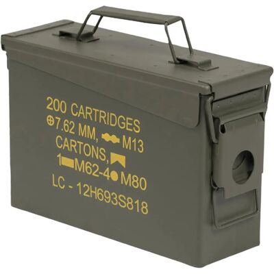 Mil-Tec Caja de Municiones M19A1 - Acero, Oliva, Compacta - Caja de municiones Mil-Tec Caja de Municiones M19A1 - Acero, Oliva, Compacta - Caja de municiones