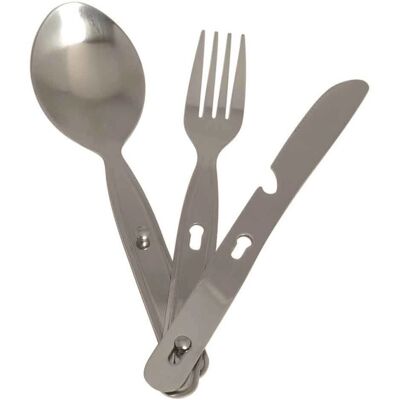 Mil-Tec Camping Bestik Sæt 3-Pc S/steel Eating Utensil - Ustensiles à Manger - Publicité Mil-Tec Camping Bestik Sæt 3-Pc S/steel Eating Utensil - Ustensiles à Manger - Publicité
