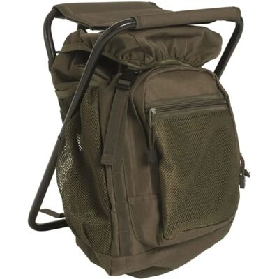 Mil-Tec Rucksack mit Hocker - Oliv - Robuster Stahlrahmen Mil-Tec Rucksack mit Hocker - Oliv - Robuster Stahlrahmen