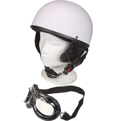 Casco Retro Blanco de Mil-Tec con Gafas - Casco Casco Retro Blanco de Mil-Tec con Gafas - Casco