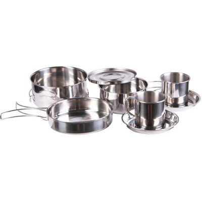 Mil-Tec Edelstahl Camping Kochset - 8-teilig Outdoor Set Mil-Tec Edelstahl Camping Kochset - 8-teilig Outdoor Set