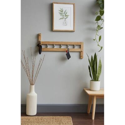 HOFMANN LIVING AND MORE Beiges Massivholz-Garderobenpaneel - Wandgarderobe HOFMANN LIVING AND MORE Beiges Massivholz-Garderobenpaneel - Wandgarderobe