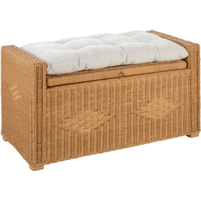 HOME AFFAIRE Sitzbank - 90cm x 51cm x 45cm - Holzrattan - Max 80kg HOME AFFAIRE Sitzbank - 90cm x 51cm x 45cm - Holzrattan - Max 80kg