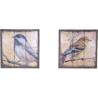 HOFMANN LIVING AND MORE Vogel Wandbild - Quadrat 56cm - Vogel Leinwand Dekoration HOFMANN LIVING AND MORE Vogel Wandbild - Quadrat 56cm - Vogel Leinwand Dekoration
