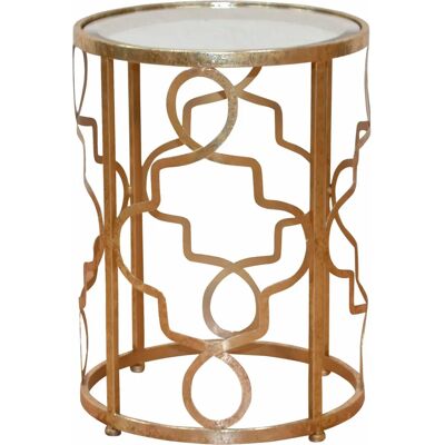 Leonique Noëlle Gold Beistelltisch - Rund Spiegelglas Leonique Noëlle Gold Beistelltisch - Rund Spiegelglas