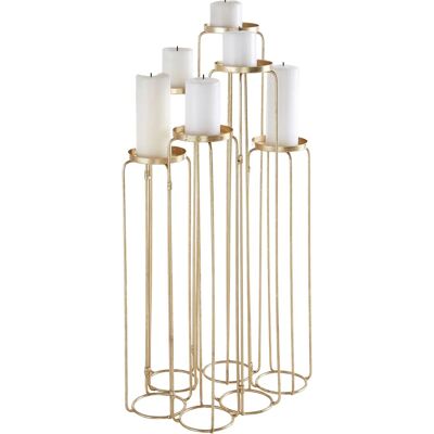 LEONIQUE Mareesa Gold Kerzenhalter - Elegantes Metalldekor für 6 Kerzen - Wohnaccessoire LEONIQUE Mareesa Gold Kerzenhalter - Elegantes Metalldekor für 6 Kerzen - Wohnaccessoire