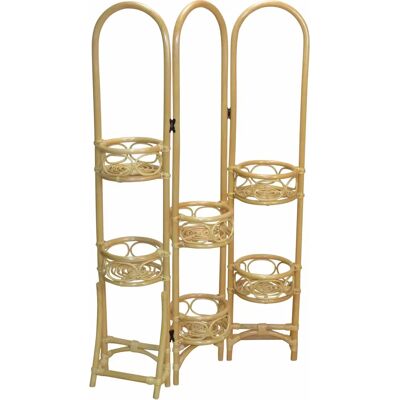 HOME AFFAIRE Beiger Rattan-Paravent mit Blumenkörben HOME AFFAIRE Beiger Rattan-Paravent mit Blumenkörben