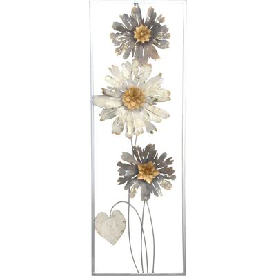 HOFMANN LIVING AND MORE Silber Wanddekoration mit Blumenmotiv - Wanddekoration HOFMANN LIVING AND MORE Silber Wanddekoration mit Blumenmotiv - Wanddekoration