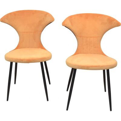 INOSIGN Orange Samtoptik Stühle - 2er Set - Stuhl INOSIGN Orange Samtoptik Stühle - 2er Set - Stuhl