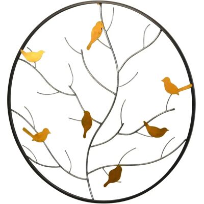 PAJOMA Wanddekoration - Silberner Zweig mit Vögeln - 82cm PAJOMA Wanddekoration - Silberner Zweig mit Vögeln - 82cm