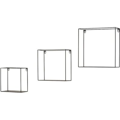 HEINZ HOFMANN - Wandregal-Set Metall pulverbeschichtet 3tlg - 22x22x12 cm HEINZ HOFMANN - Wandregal-Set Metall pulverbeschichtet 3tlg - 22x22x12 cm