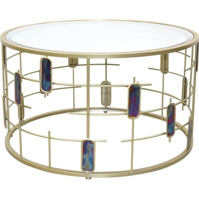 HOFMANN LIVING AND MORE 80x46cm Goldener runder Couchtisch HOFMANN LIVING AND MORE 80x46cm Goldener runder Couchtisch