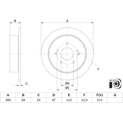 Bosch Korando III, Tivoli, XLV Disque de Frein - Revêtu Complet - 284mm Bosch Korando III, Tivoli, XLV Disque de Frein - Revêtu Complet - 284mm