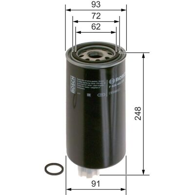 BOSCH Brændstoffilter F 026 402 272 - Skruetilsluttet, 90.6mm, 246mm - Brændstoffilter BOSCH Brændstoffilter F 026 402 272 - Skruetilsluttet, 90.6mm, 246mm - Brændstoffilter
