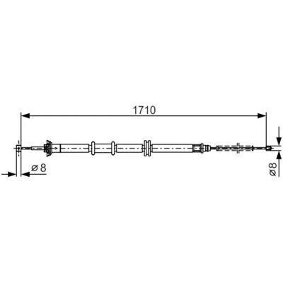 Bosch 1 987 482 207 Brzdový kabel parkovací brzdy - Kabel de frein Bosch 1 987 482 207 Brzdový kabel parkovací brzdy - Kabel de frein