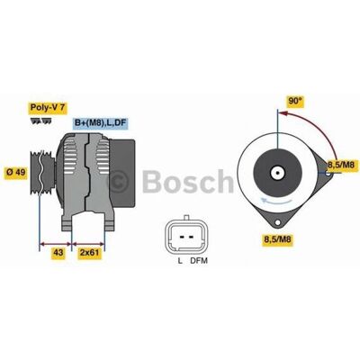 Bosch Alternator 0 986 080 270 - Alternator - 14V 125A Bosch Alternator 0 986 080 270 - Alternator - 14V 125A