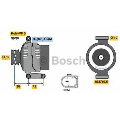 Bosch 0 986 081 040 Generator - 14V 115A for Mercedes-Benz A, B Klasse Bosch 0 986 081 040 Generator - 14V 115A for Mercedes-Benz A, B Klasse