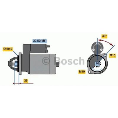 Bosch 0 986 022 280 - Asennettu laakeriin - 12V - 1,1kW - 10 hampaita - 60mm rengas - oikealle kääntyvä - Luokka C/E/S Bosch 0 986 022 280 - Asennettu laakeriin - 12V - 1,1kW - 10 hampaita - 60mm rengas - oikealle kääntyvä - Luokka C/E/S