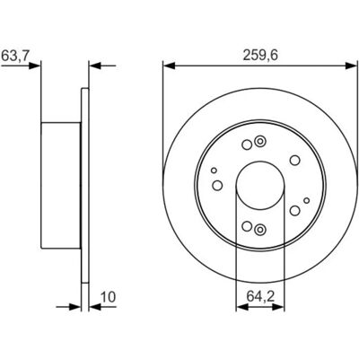 Disque de frein Bosch - 114,3mm, 63,7mm, 10mm - Disque de frein Disque de frein Bosch - 114,3mm, 63,7mm, 10mm - Disque de frein