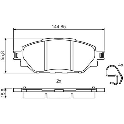 Bosch Toyota Hilux Bremsbeläge Satz Vorderachse - Scheibenbremse Bosch Toyota Hilux Bremsbeläge Satz Vorderachse - Scheibenbremse