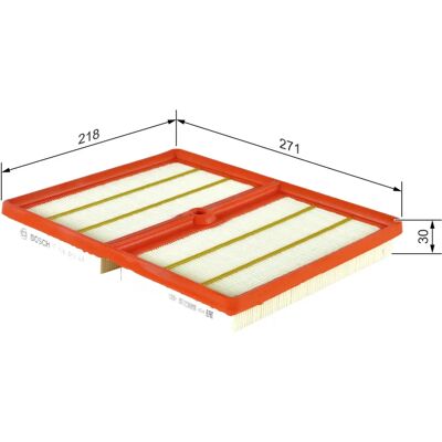 Bosch F 026 400 611 Vzduchový filtr - Kompatibilní s Audi, Seat, VW Bosch F 026 400 611 Vzduchový filtr - Kompatibilní s Audi, Seat, VW