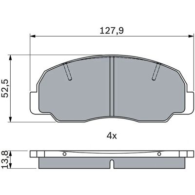 Bosch 0449160020 Bremsbeläge für Daihatsu Feroza Bosch 0449160020 Bremsbeläge für Daihatsu Feroza