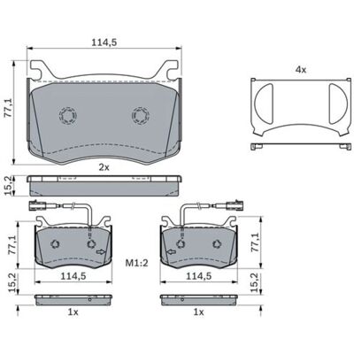Bosch Bremsbeläge - 0 986 424 385 - Vorderachse, Alfa Romeo Bosch Bremsbeläge - 0 986 424 385 - Vorderachse, Alfa Romeo