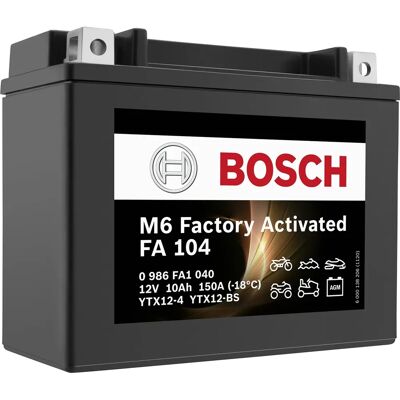 Bosch FA104 AGM Motorcykelbatteri - 10Ah 12V, Vibrationsbestandig Bosch FA104 AGM Motorcykelbatteri - 10Ah 12V, Vibrationsbestandig