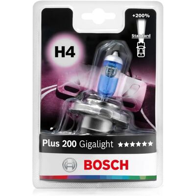 Amarelo de farol Bosch H4 Plus 200 Gigalight - 12 V 60/55 W P43t Amarelo de farol Bosch H4 Plus 200 Gigalight - 12 V 60/55 W P43t