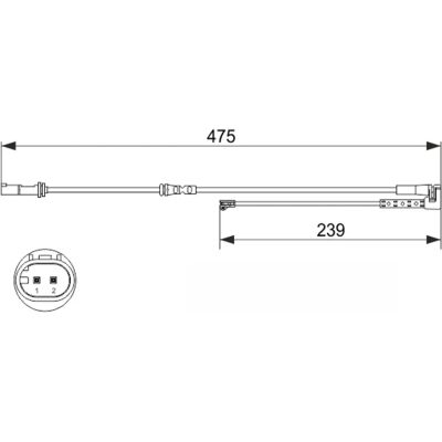 Bosch 1 987 473 624 Indicator uzură plăcuțe de frână - Contact de avertizare Bosch 1 987 473 624 Indicator uzură plăcuțe de frână - Contact de avertizare