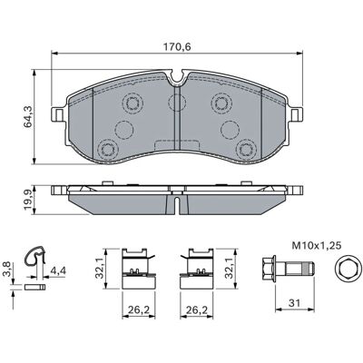 BOSCH 0 986 460 115 - bromsbelägg BOSCH 0 986 460 115 - bromsbelägg