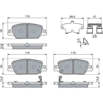 BOSCH 0986460138 Low-Metallic bromsskivor för HONDA - Bromsbeläggsset BOSCH 0986460138 Low-Metallic bromsskivor för HONDA - Bromsbeläggsset