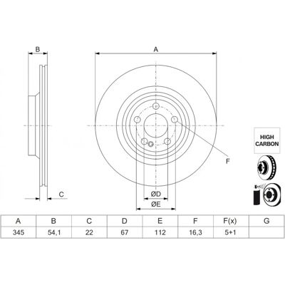 Bosch 0 986 479 J51 Bremsscheibe - Autoteil für Mercedes-Benz Bosch 0 986 479 J51 Bremsscheibe - Autoteil für Mercedes-Benz
