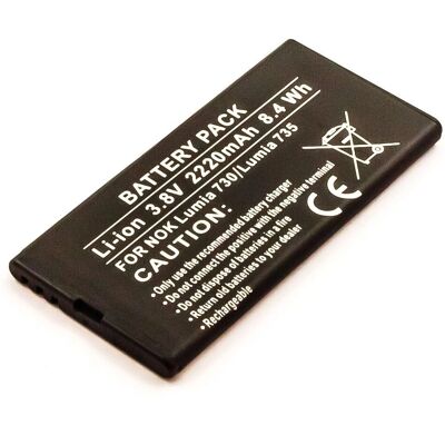 Bateria Nokia Lumia 730, 735 - 3.8V 2220mAh Li-Ion Bateria Nokia Lumia 730, 735 - 3.8V 2220mAh Li-Ion