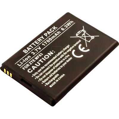ZTE MF63 Battery - 3.7V 1700mAh Li-ion ZTE MF63 Battery - 3.7V 1700mAh Li-ion