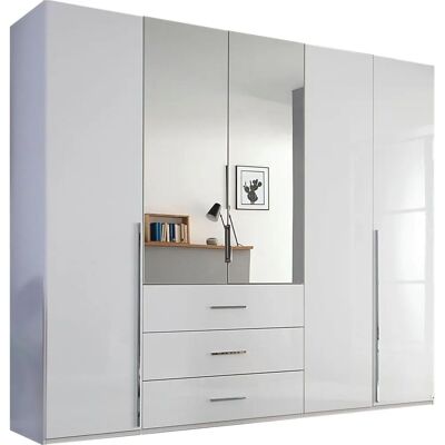 Rauch Montclar Weiß Hochglanz Kleiderschrank - 5-tür mit Spiegel Rauch Montclar Weiß Hochglanz Kleiderschrank - 5-tür mit Spiegel