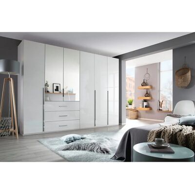 Rauch Montclar Kleiderschrank - 6-türig, Weiß Hochglanz, Spiegel Rauch Montclar Kleiderschrank - 6-türig, Weiß Hochglanz, Spiegel