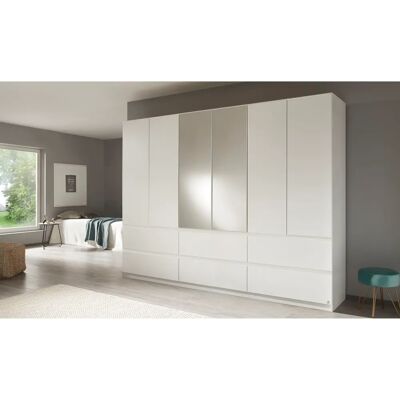 Rauch Madrid Weiß Kleiderschrank - 6 Türen, 210cm H, 54cm T - Schrank Rauch Madrid Weiß Kleiderschrank - 6 Türen, 210cm H, 54cm T - Schrank