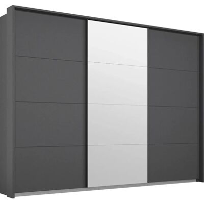 RAUCH Kepan Grauer Schrank - 3-Türig, 9 Einlegeböden - Schrank RAUCH Kepan Grauer Schrank - 3-Türig, 9 Einlegeböden - Schrank