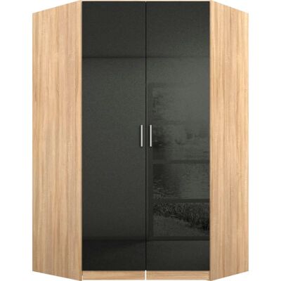 Rauch Celle Eckschrank - Hochglanz, Hell Eiche, 117x210x117 cm Rauch Celle Eckschrank - Hochglanz, Hell Eiche, 117x210x117 cm
