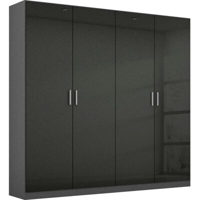Rauch Celle Kleiderschrank - 4-türig, Verstellbare Regale, Hochglanz Rauch Celle Kleiderschrank - 4-türig, Verstellbare Regale, Hochglanz