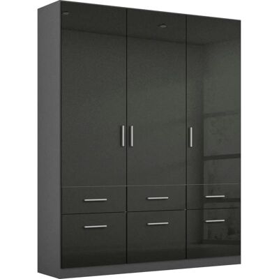 rauch Celle Kleiderschrank - 3-türig, 6 Schubladen, Grau rauch Celle Kleiderschrank - 3-türig, 6 Schubladen, Grau