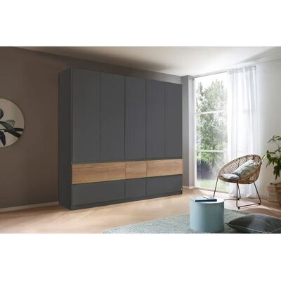 Rauch Winnipeg Kleiderschrank - 5 Türen, 210cm Hoch, Holz, Grau Rauch Winnipeg Kleiderschrank - 5 Türen, 210cm Hoch, Holz, Grau